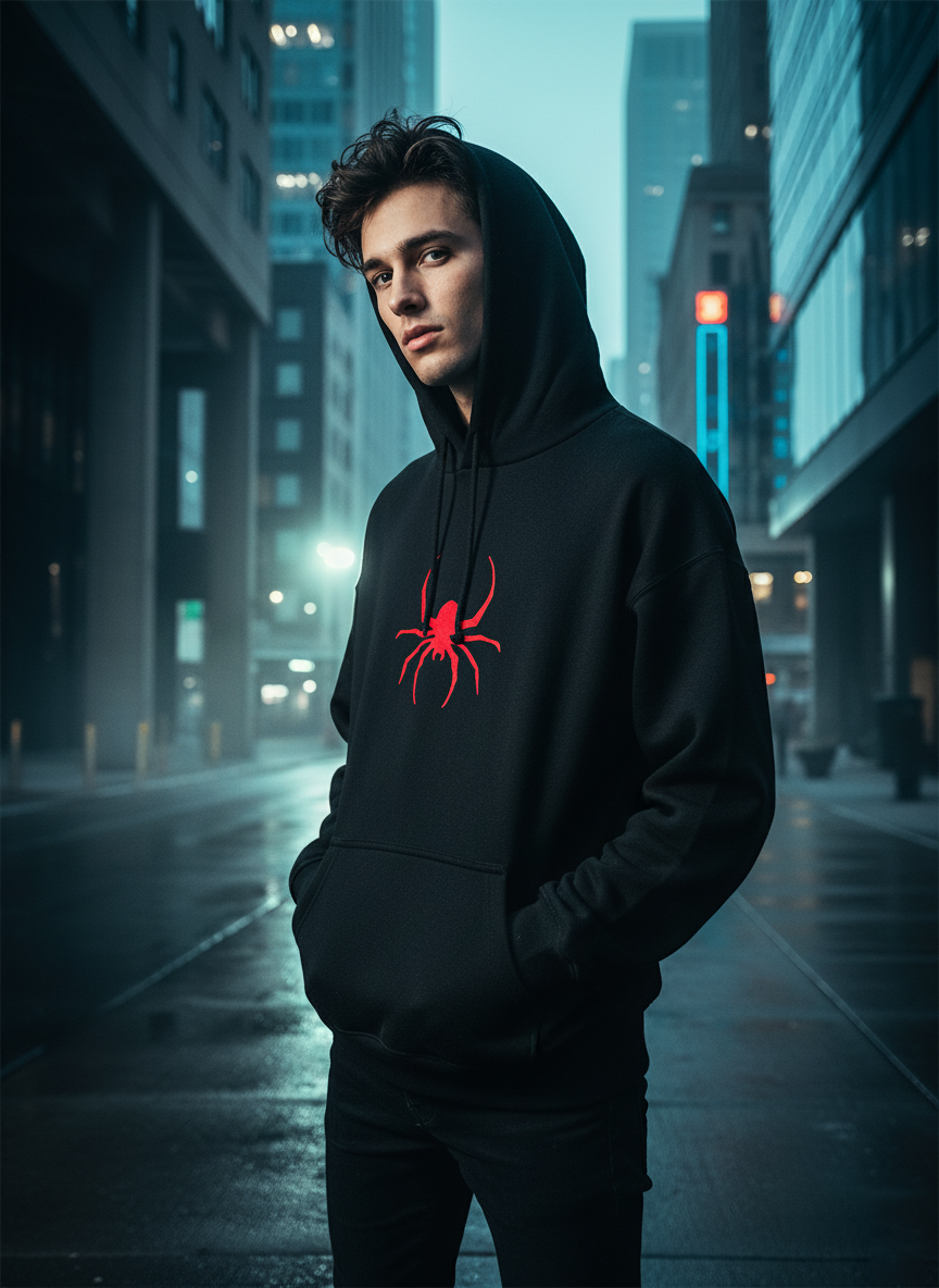 Stylowa Męska Bluza z Pająkiem - Komfort i Design