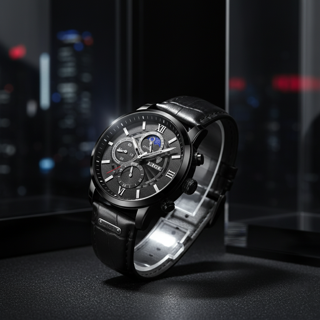 Męski Zegarek Chronograf Wodoodporny | Elegancki & Funkcjonalny