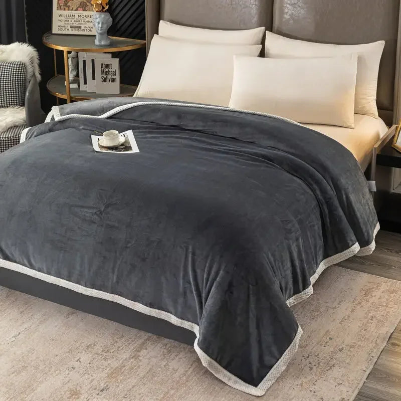 "Dikke kasjmier plaid met USB-aansluiting, snelle verwarming. Zacht, veelzijdig; blauw, camel, donker/lichtgrijs, poeder."