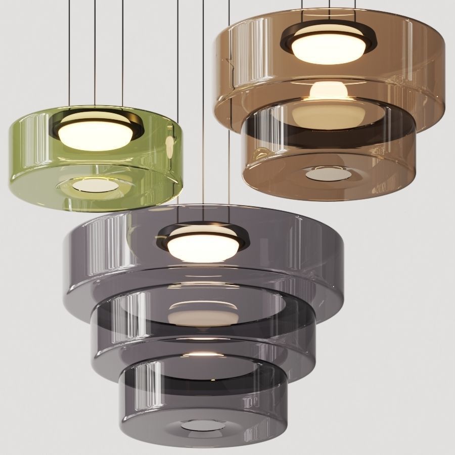 Nowoczesna lampa wisząca Bauhaus, szklana, bursztynowa, oświetlenie do przestronnego salonu.