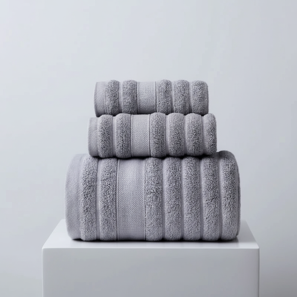 Chłonny zestaw ręczników kąpielowych CottonDream ze 100% bawełny, miękki i delikatny dla skóry.