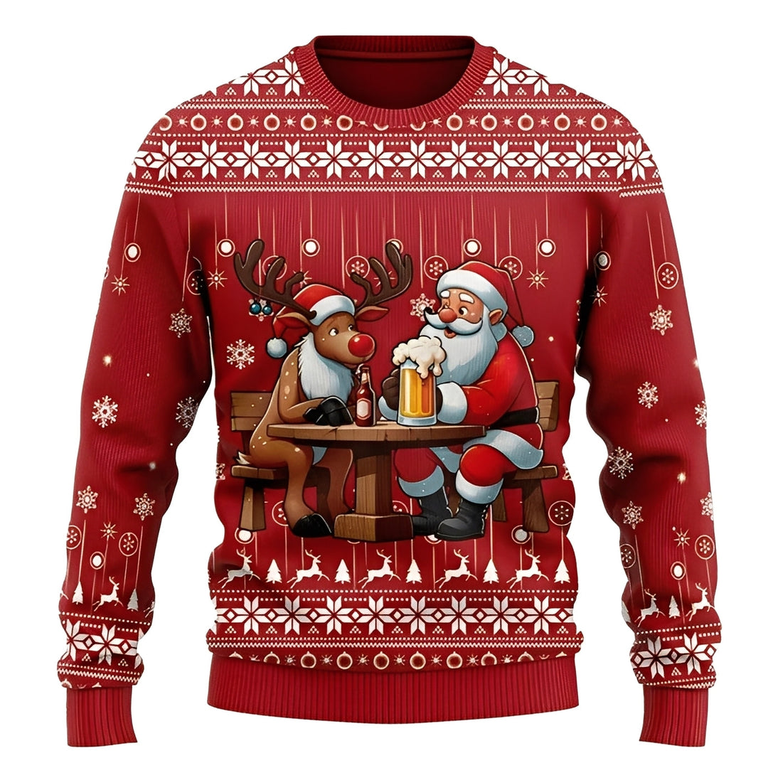Elegancki męski sweter świąteczny Foster. Modny zimowy sweter na świąteczny sezon.