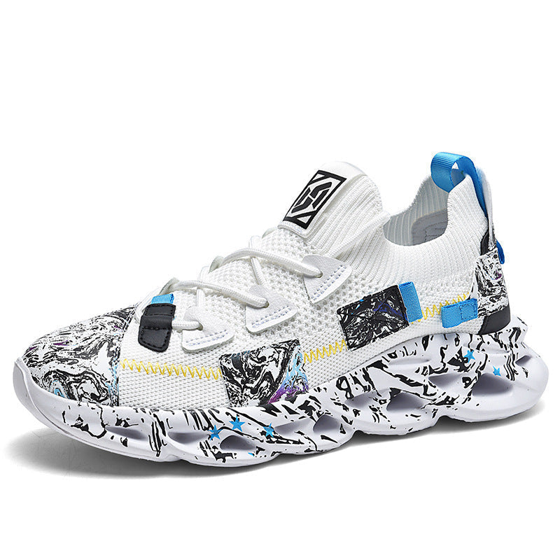 Damskie sznurowane buty sportowe z platformą. Oryginalny nadruk anime, wygodne na co dzień.