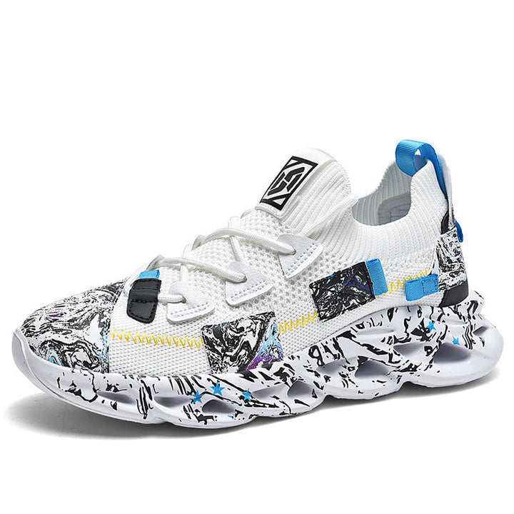 Damskie sznurowane buty sportowe z platformą. Oryginalny nadruk anime, wygodne na co dzień.