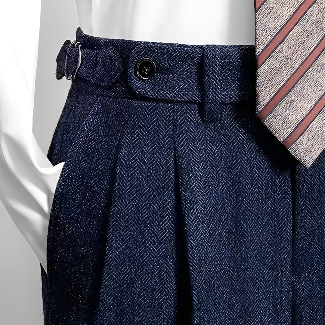 Stylowe męskie spodnie Osbert. Luźny krój, idealne do codziennych outfitów. Moda męska casual.