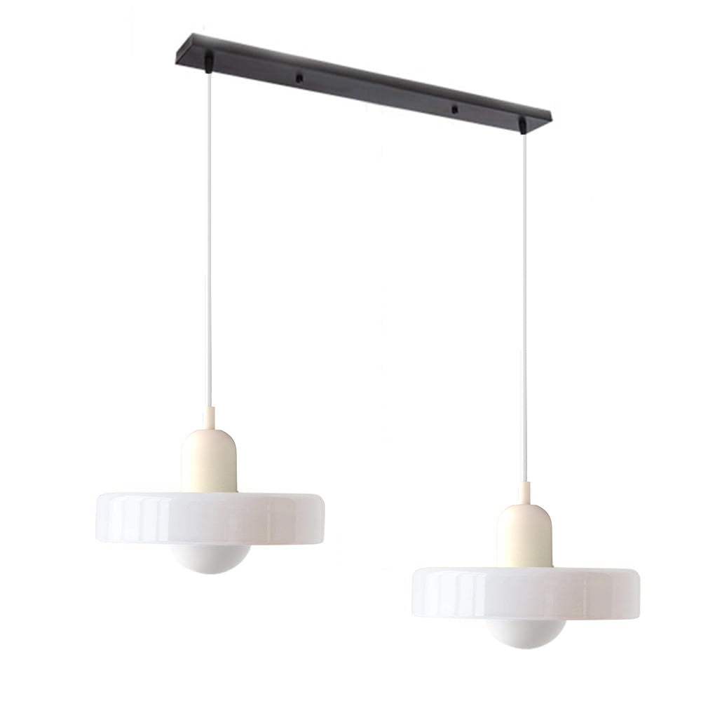 Nowoczesne oświetlenie do salonu. Lampa wisząca podwójna w stylu Bauhaus.
