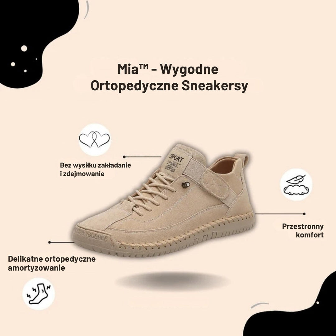 Wygodne damskie buty ortopedyczne, beżowe, z miękką wkładką, idealne do codziennego użytku.