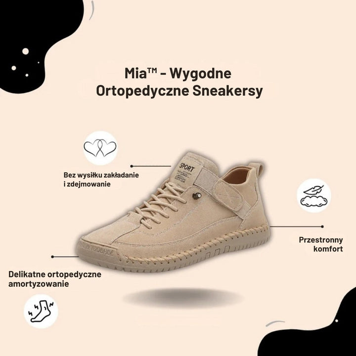 Wygodne damskie buty ortopedyczne, beżowe, z miękką wkładką, idealne do codziennego użytku.