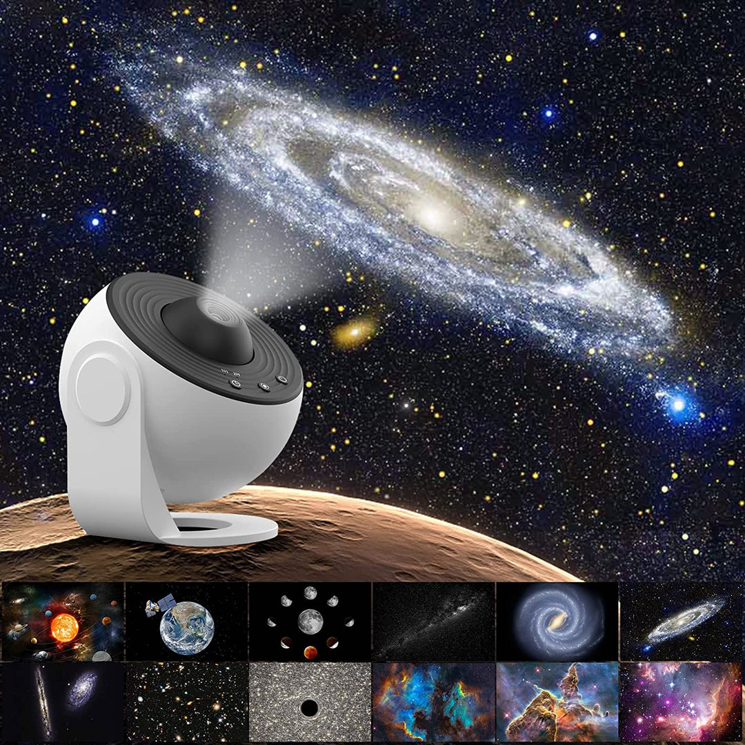 Projektor gwiazd planetarium 13w1 dla dzieci i dorosłych. Tworzy kosmiczną atmosferę i efekt nieba w pokoju.