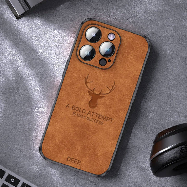 Skórzane etui iPhone, ochrona aparatu, antywstrząsowe, premium design z sarniej skóry.
