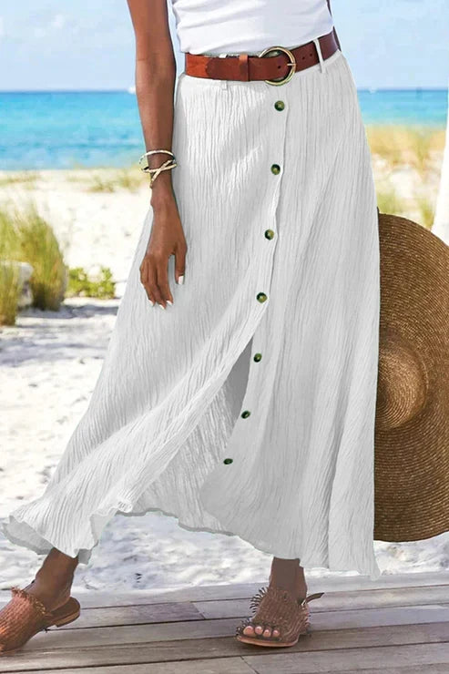 Damska spódnica maxi z wysokim stanem. Modna, zwiewna, na co dzień i eleganckie stylizacje letnie.