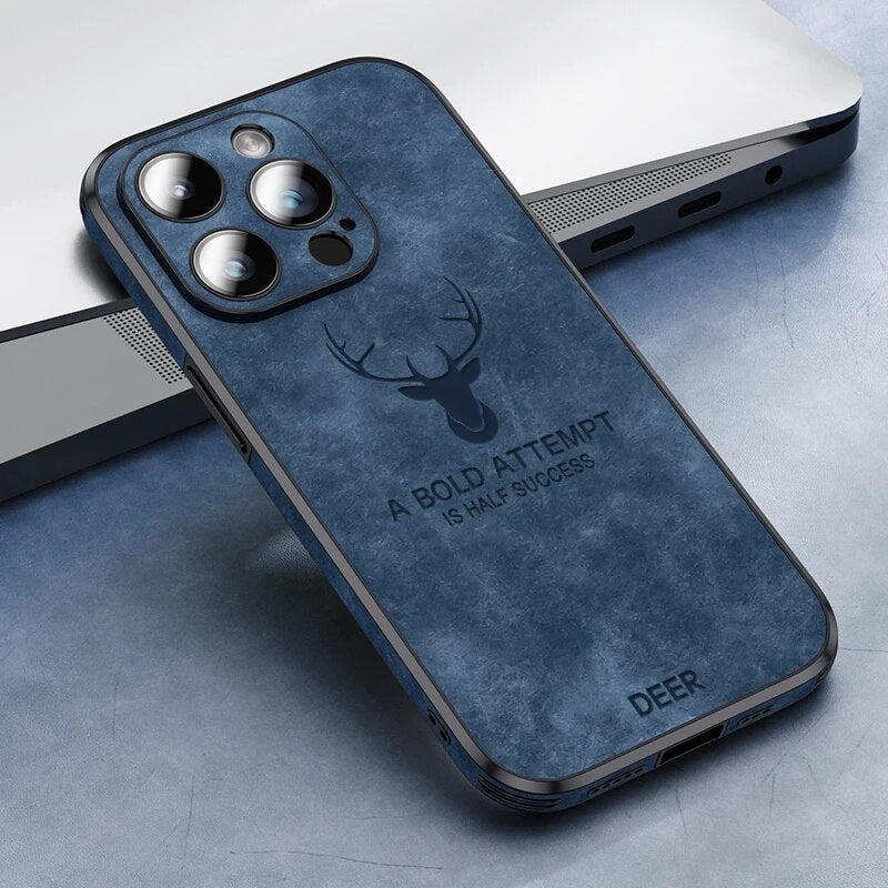 Stylowe etui na iPhone'a z sarniej skóry Veltro, ochrona aparatu, luksusowy pokrowiec.