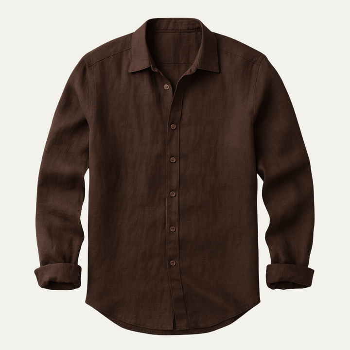 Męska koszula na lato, długi rękaw, styl retro. Idealna dla mężczyzn ceniących wygodę i modę. Elegancka casualowa.