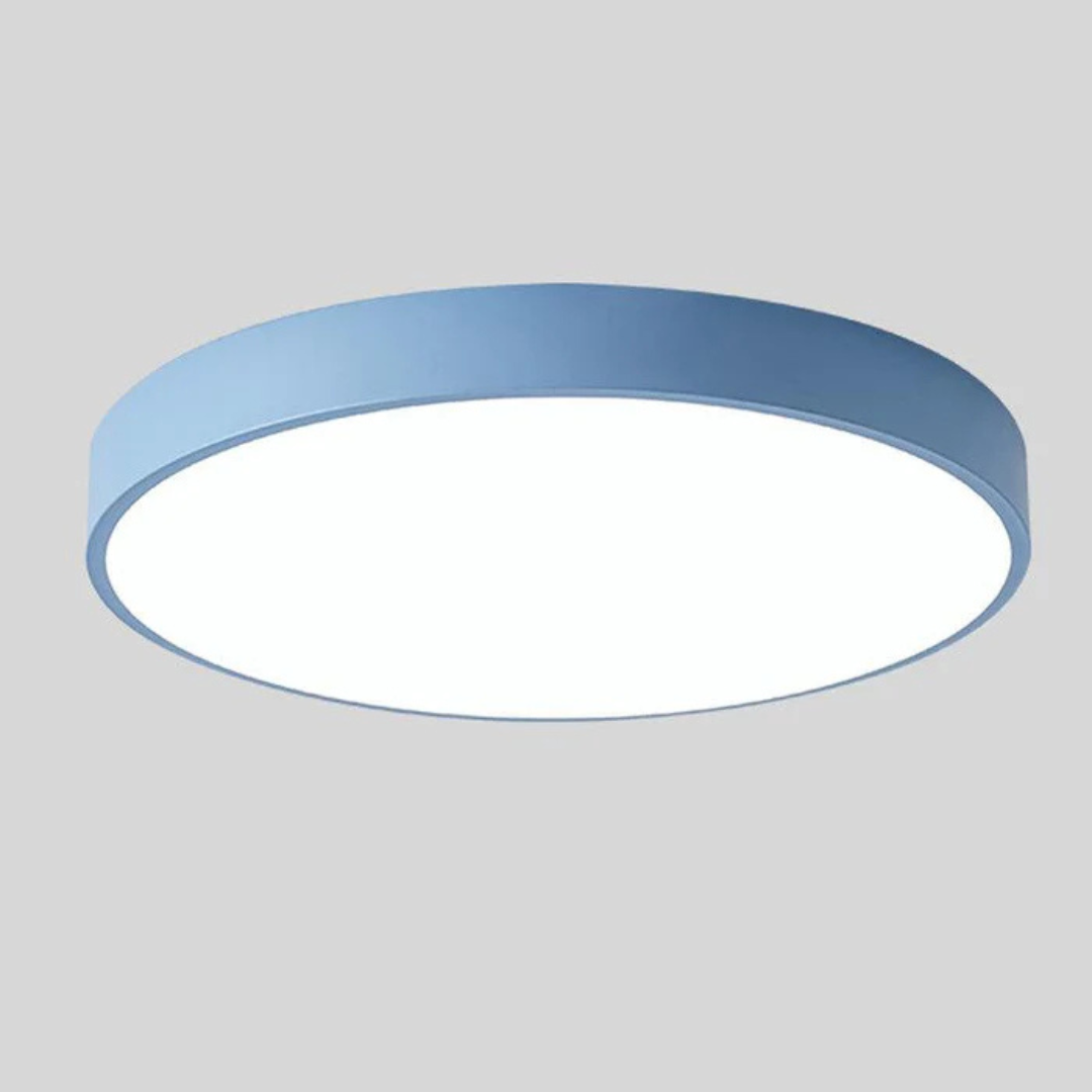 Lampa sufitowa LED D23 cm, z drewnianym akcentem, funkcjonalne oświetlenie.