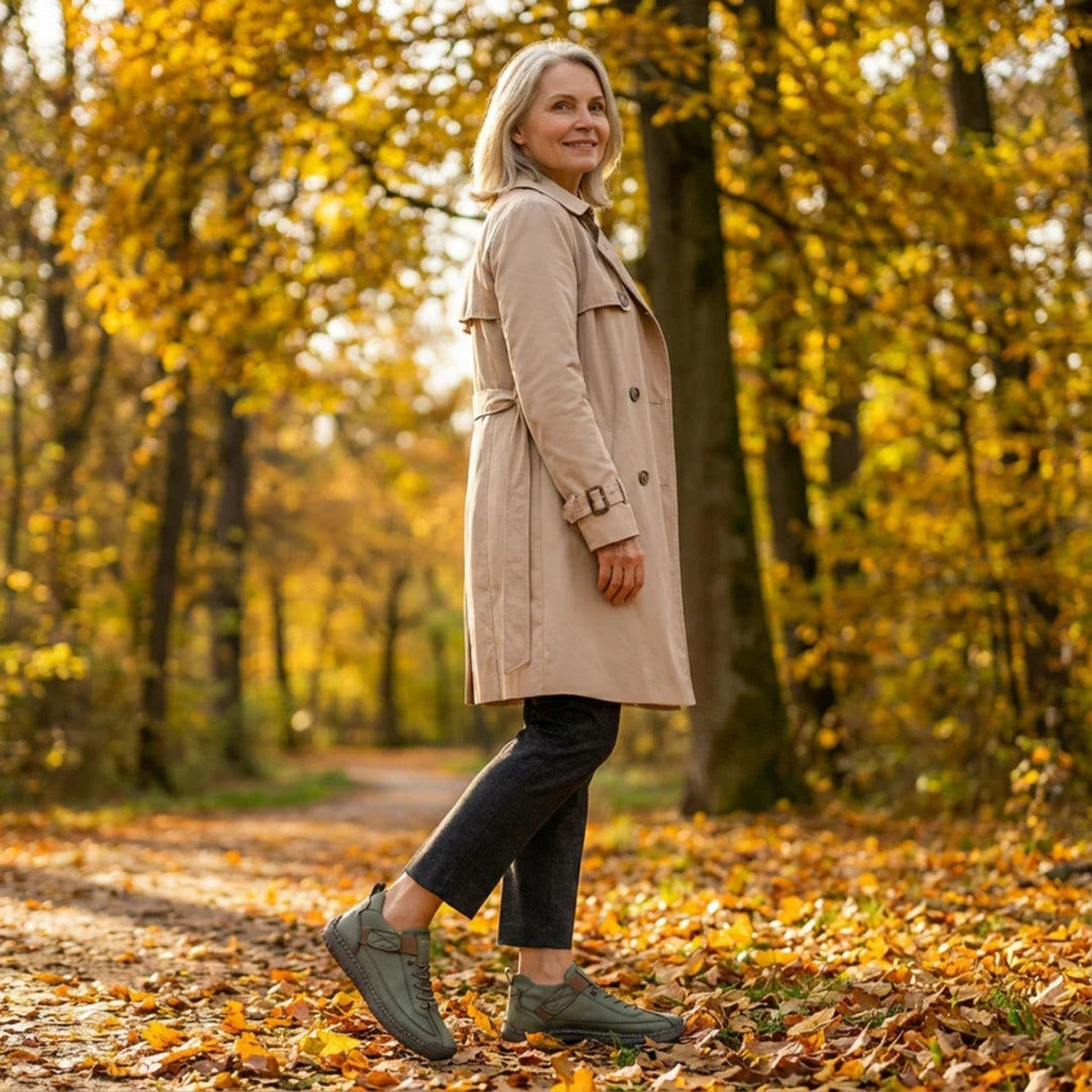 Ortopedyczne buty damskie, białe, z amortyzacją, dla zdrowych i wypoczętych stóp.
