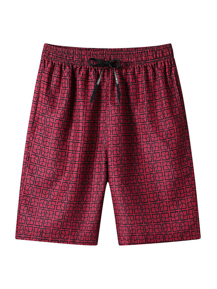 Modne szorty cargo damskie z geometrycznym printem, pojemne kieszenie, stylowe do codziennych outfitów.