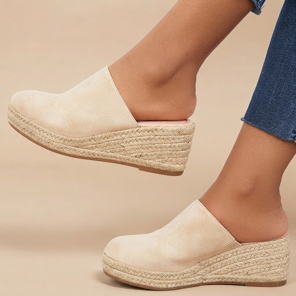 Niebieskie sandały damskie na koturnie. Wygodne i modne buty na lato, idealne do letniej stylizacji.