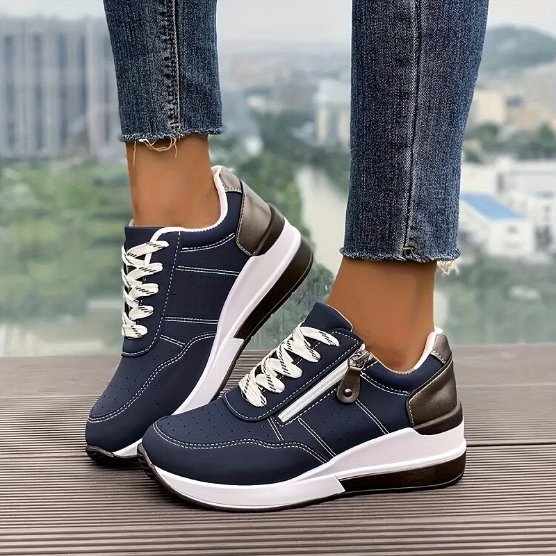 Damskie sneakersy ortopedyczne z komfortową podeszwą, idealne na co dzień. Lekkie, wspierają stopę.