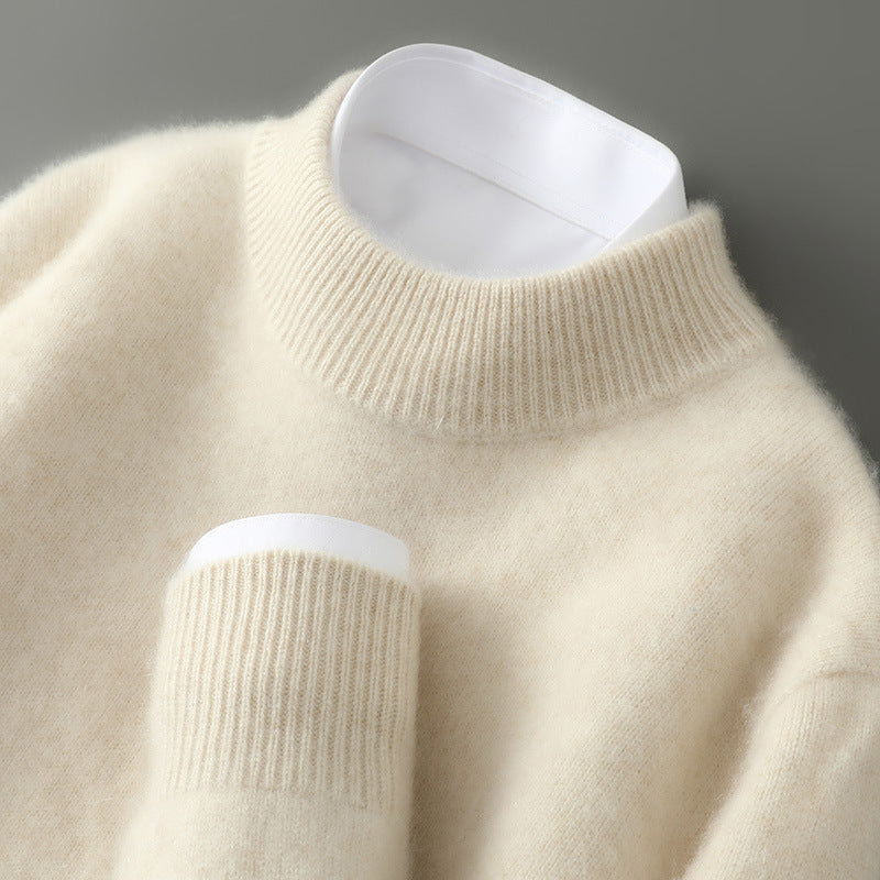 Męski sweter zimowy, komfortowy i ciepły. Klasyczny styl retro, modna odzież.