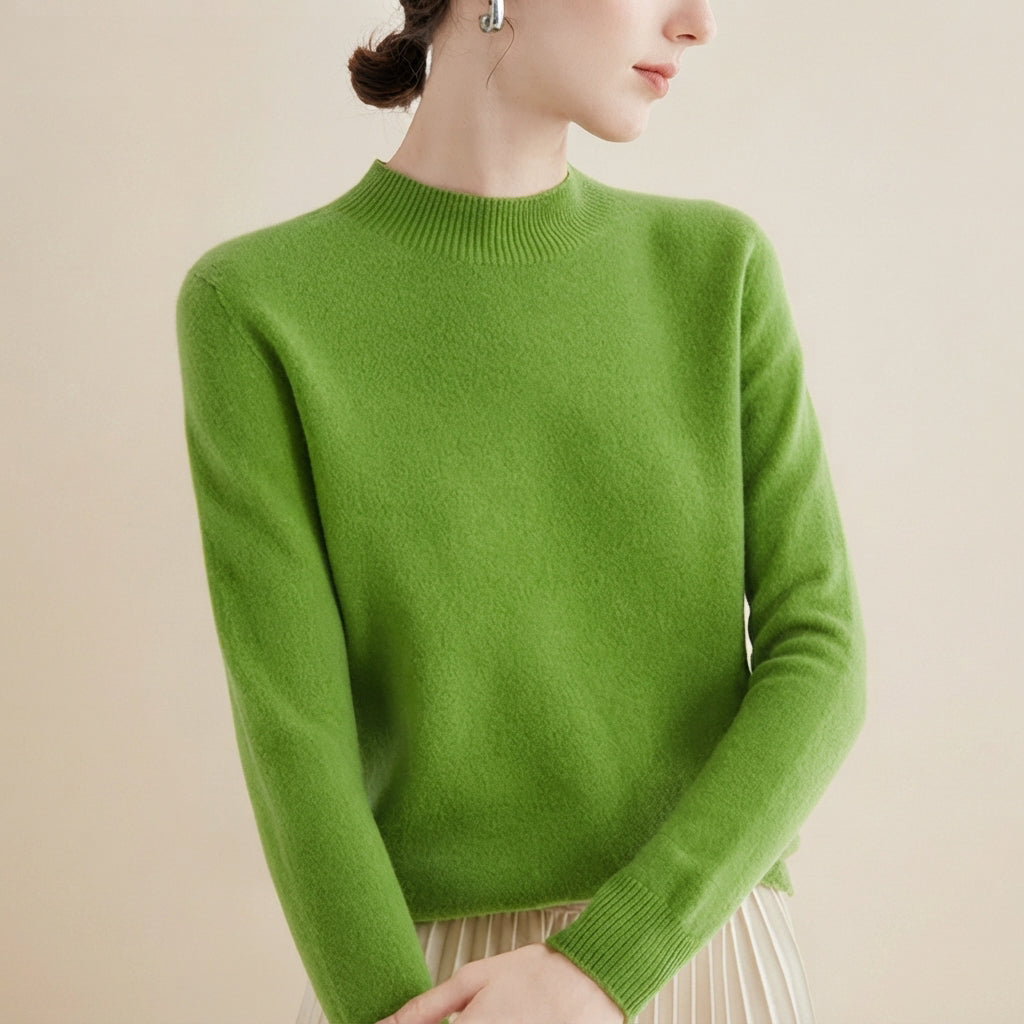 Damski sweter z długim rękawem. Elegancki i komfortowy look, idealny na chłodne jesienne wieczory.