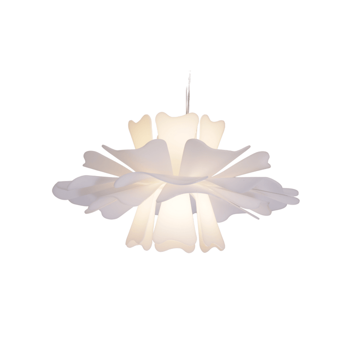 Nowoczesna biała lampa wisząca E27. Minimalistyczne oświetlenie sufitowe, idealne do salonu, jadalni. Metalowy design.