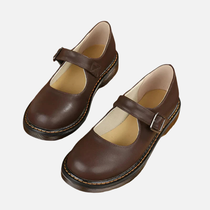 Damskie półbuty Mary Jane z klamrą, ortopedyczny komfort na co dzień. Wygodne i eleganckie casualowe buty.
