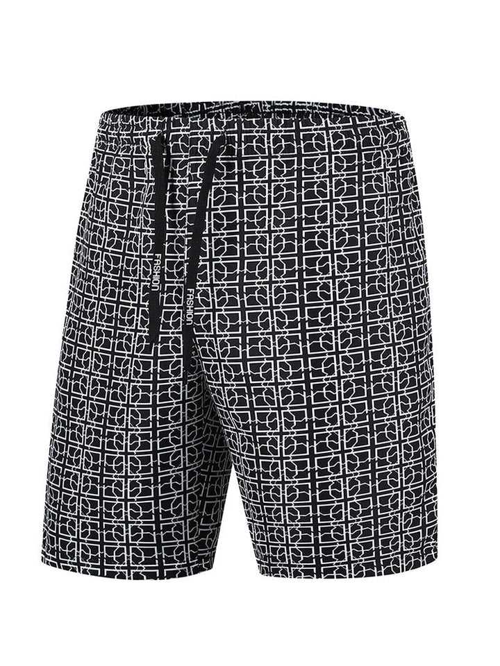 Szorty cargo damskie, geometryczny nadruk, praktyczne kieszenie, luźny fason na lato i casual.