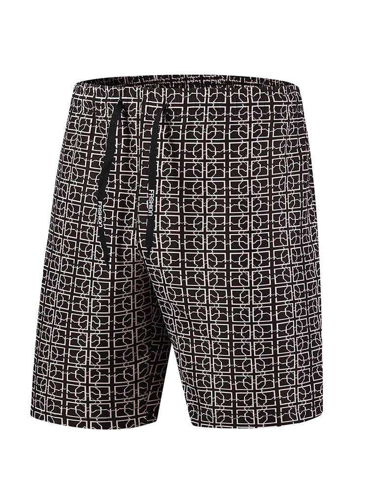 Modne letnie szorty cargo damskie z geometrycznym wzorem, luźny krój, idealne na codzień i streetwear.