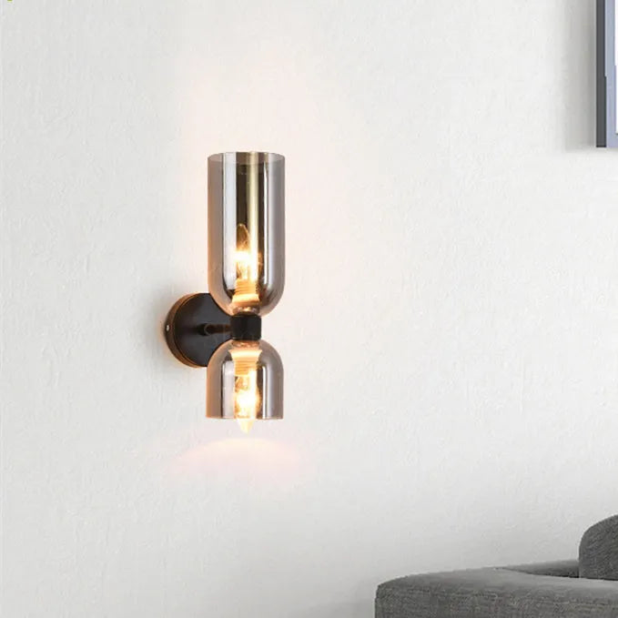 Elegancka lampa ścienna LED, szklana, do sypialni lub salonu, nowoczesne oświetlenie domu.