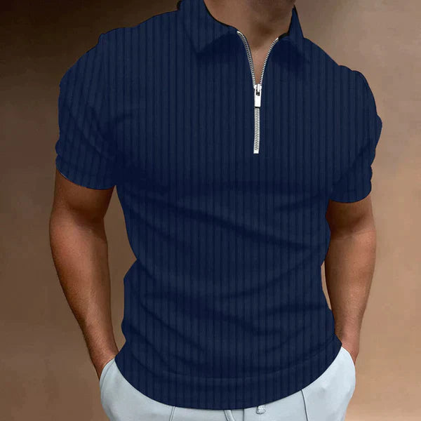 Męska koszulka polo muscle fit z zamkiem, idealna do codziennych stylizacji.