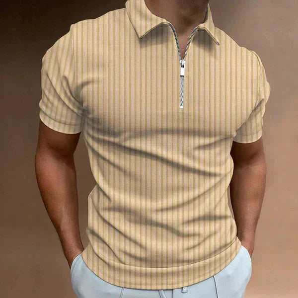 Męska koszulka polo muscle fit z zamkiem, oddychający materiał, modny design.