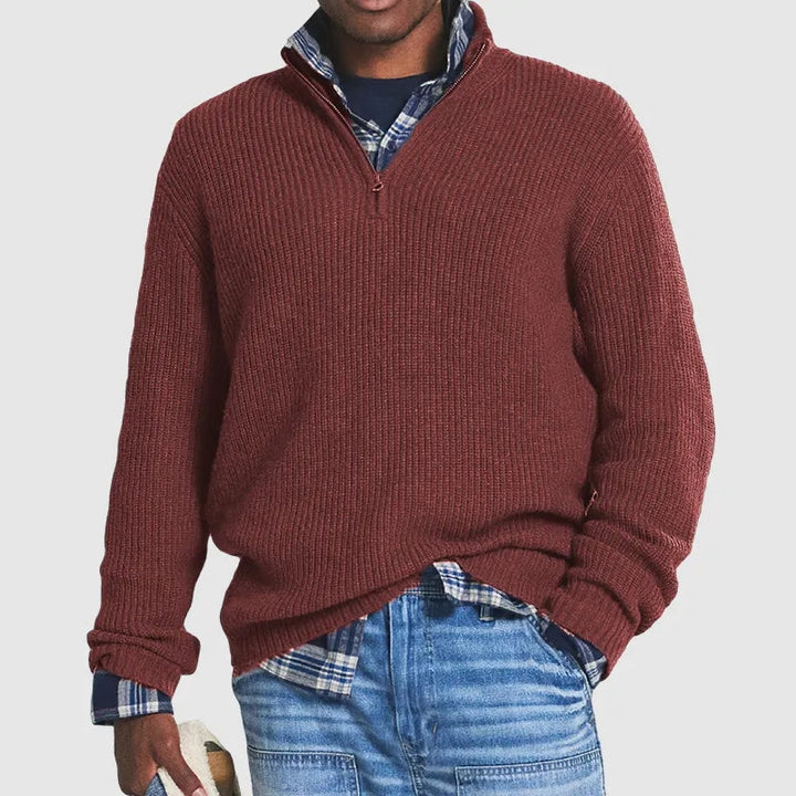Stylowy męski sweter z długim rękawem. Idealny do smart casualowych stylizacji, zarówno do biura, jak i na jesienne wyjścia.