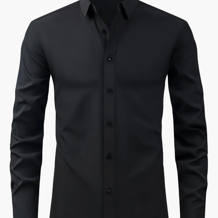 Koszula męska slim fit z długim rękawem, z eleganckim kołnierzykiem.
