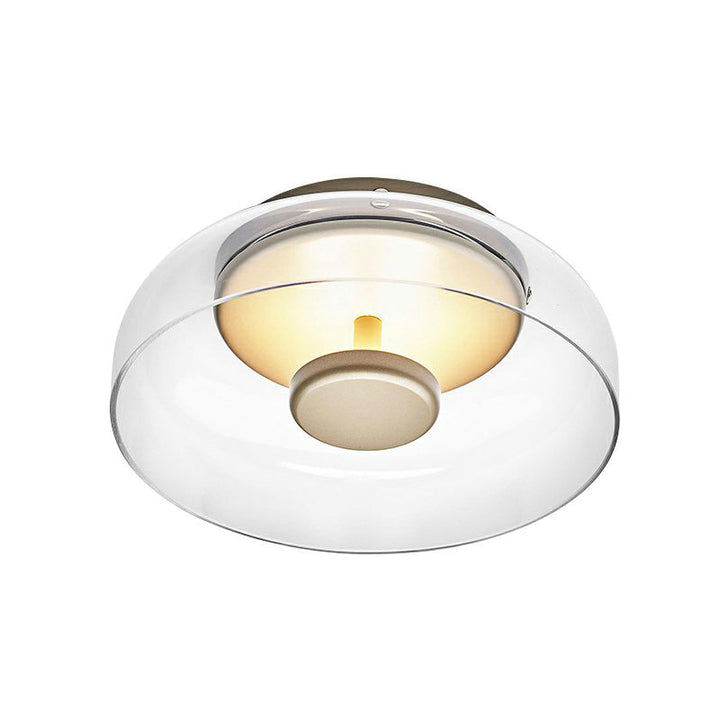 Designerski plafon LED szklany. Oświetlenie sufitowe bursztynowe i dymne szare, idealne do korytarza.