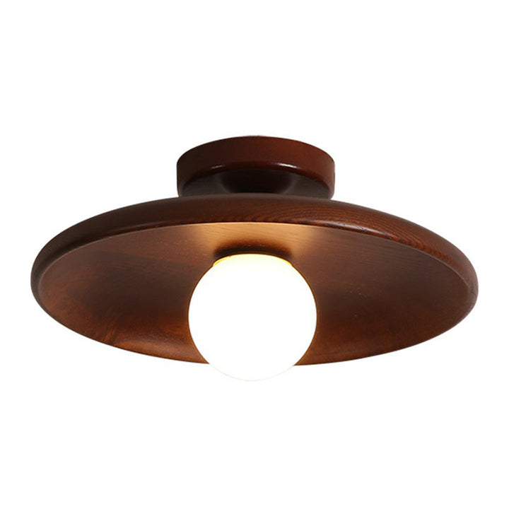 Elegancka lampa sufitowa drewniana, nowoczesna i minimalistyczna. Brązowe oświetlenie w skandynawskim stylu.