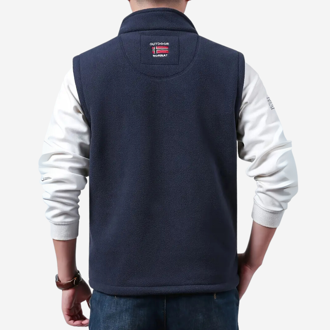 Męska kamizelka fleece Kaspar, ze stójką, sportowa, do aktywności outdoorowych i na co dzień.