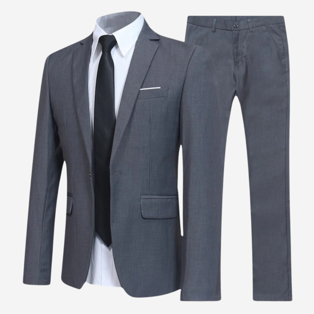 Męski garnitur biznesowy 3-częściowy. Nowoczesny slim fit z poliestru, perfekcyjny na ślub i wyrafinowane uroczystości.