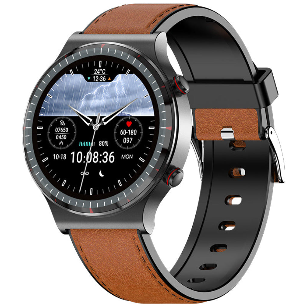 Smartwatch sportowy z EKG, pomiarem tętna i saturacji krwi. Idealny do monitorowania zdrowia i aktywności fizycznej.