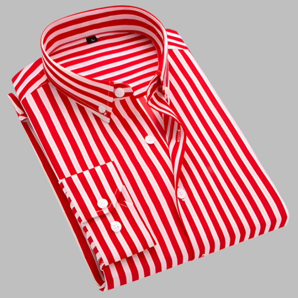 Elegancka koszula męska w kratę z długim rękawem, na co dzień i do pracy. Wygodna, modna koszula casualowa.