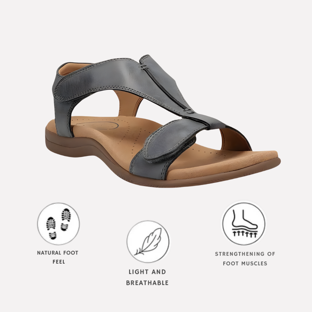 Ergonomiczne damskie sandały z komfortową wkładką, zapewniające wygodę podczas długich spacerów.