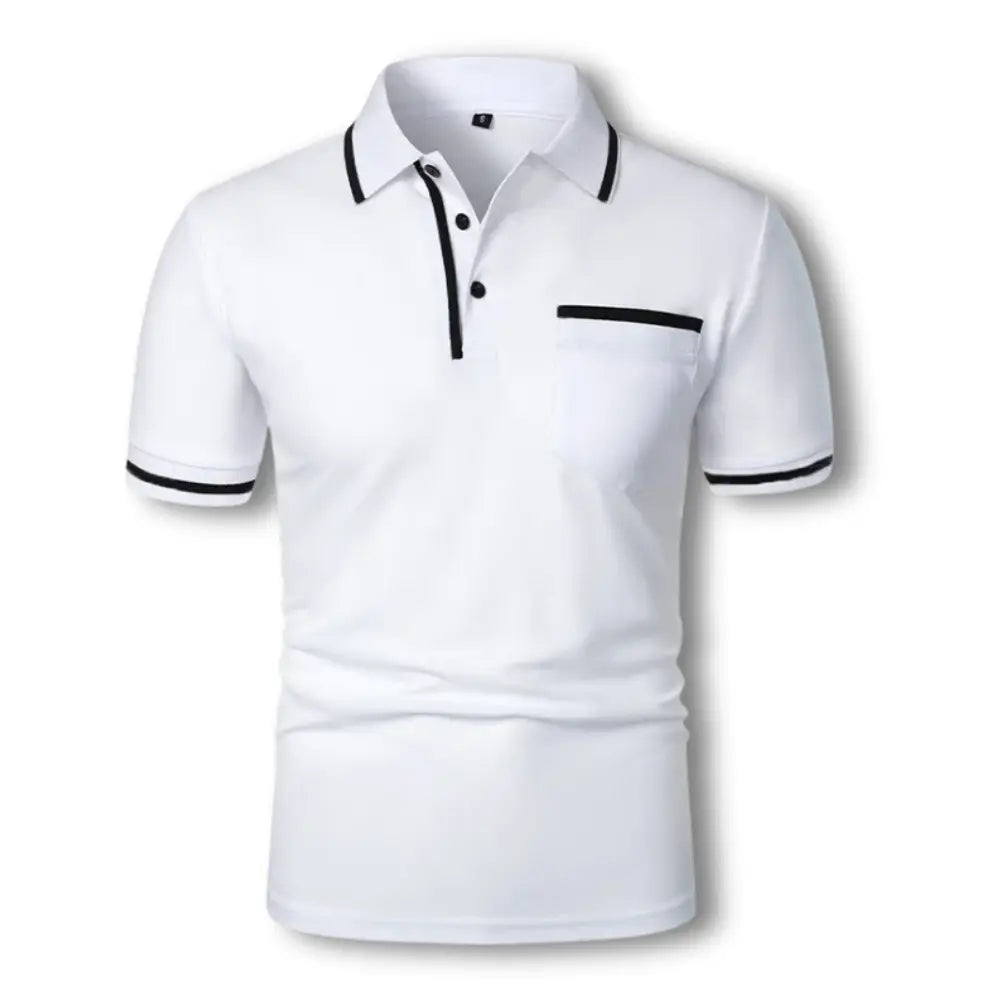 Elegancka męska koszulka polo w kroju modern fit. Modne kontrastowe detale dodają charakteru.