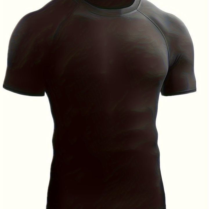 Męska koszulka kompresyjna skinny fit, odzież sportowa na treningi siłowe i cardio.
