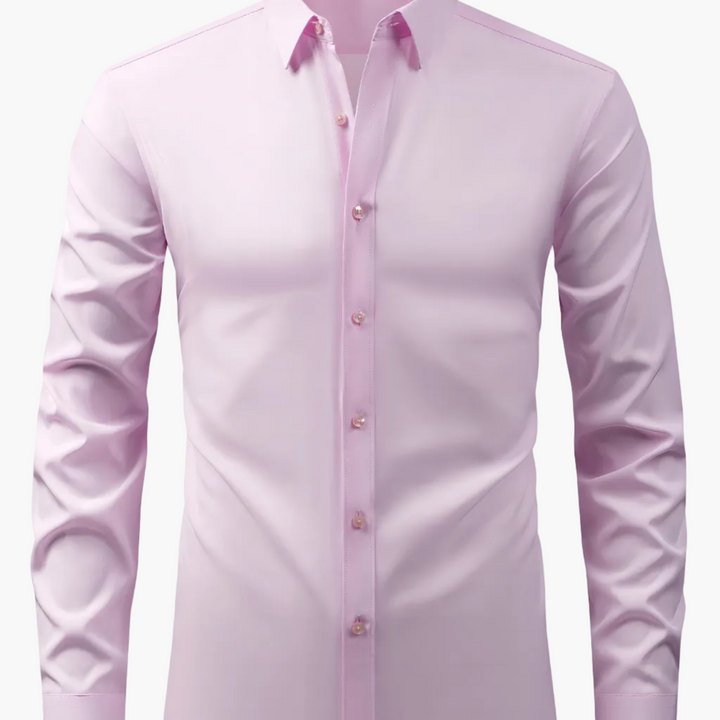 Męska koszula slim fit z długim rękawem, podkreślająca męską sylwetkę.