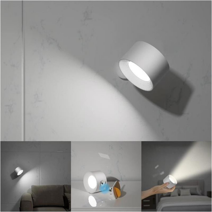 Energooszczędna lampa LED ścienna OmniGlow, akumulatorowa, idealna do oświetlenia domu i elewacji.