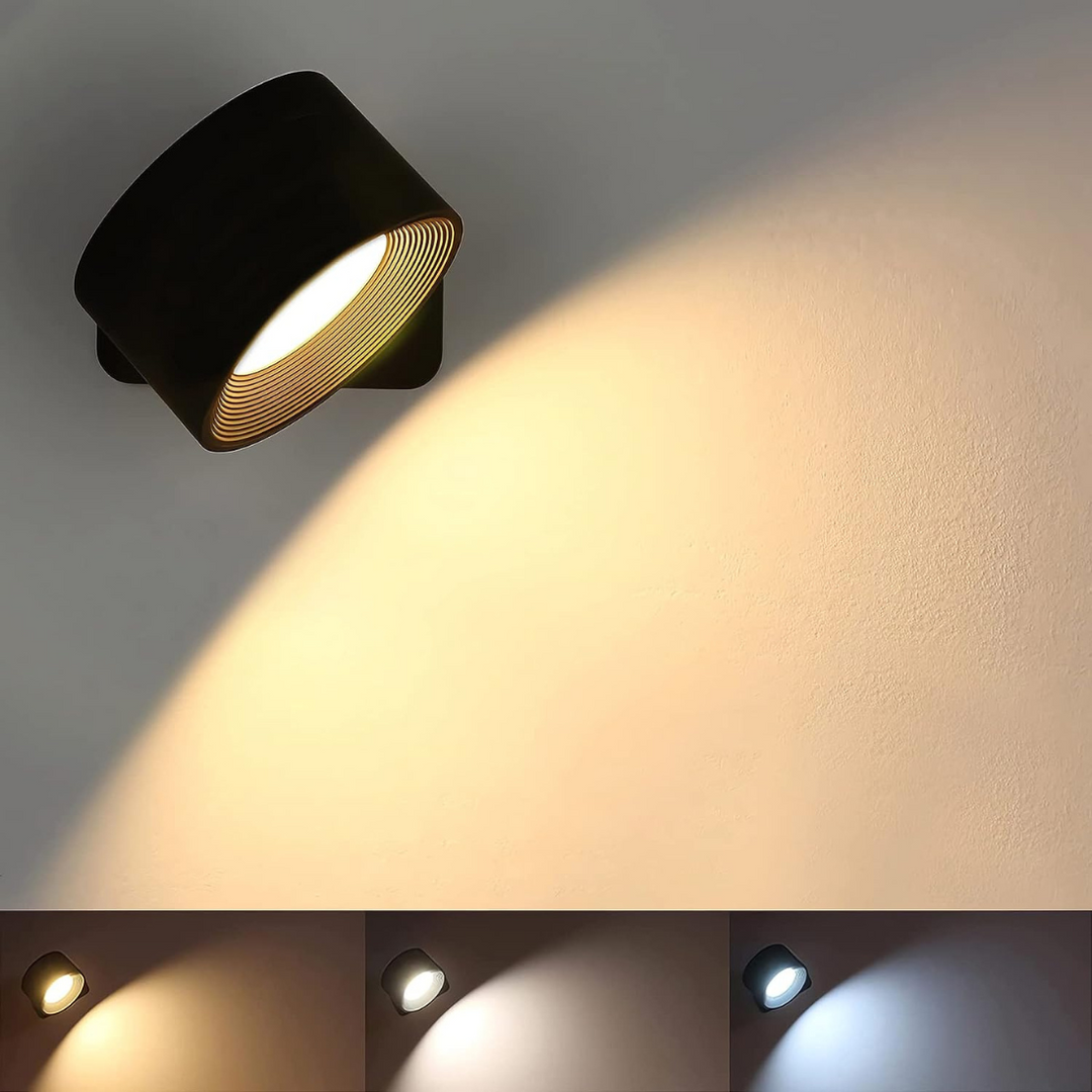 Bezprzewodowa lampa ścienna OmniGlow 360° dla bezpieczeństwa w ogrodzie i wokół domu, oświetlenie.