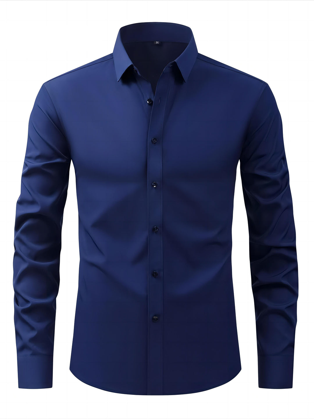 Niebieska koszula męska slim fit z długim rękawem, elegancka do biura.