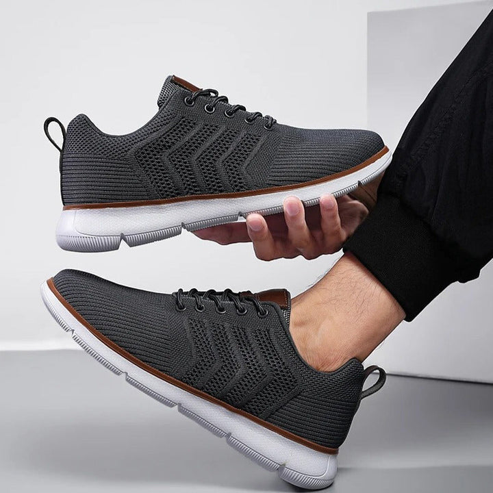 Męskie sneakersy z efektowną teksturą materiału. Stylowe, sznurowane, modne obuwie męskie.