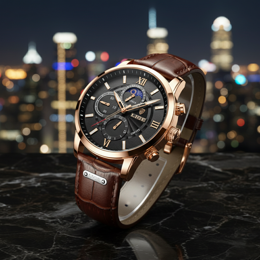 Męski Zegarek Chronograf Wodoodporny | Elegancki & Funkcjonalny