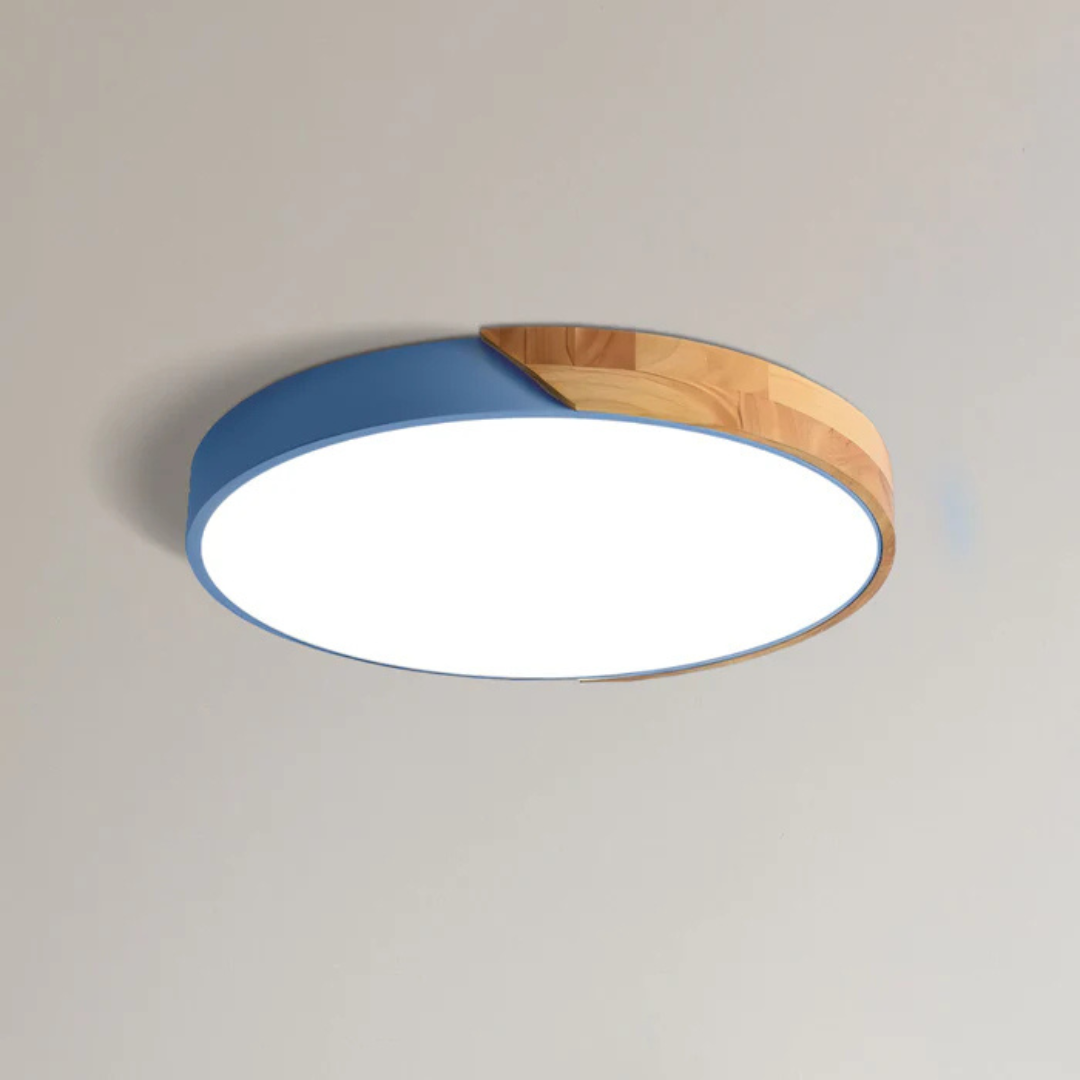 Energooszczędna lampa sufitowa LED, styl skandynawski, elegancki dodatek.