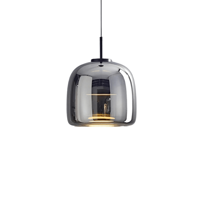 Lampa wisząca retro z kloszem ze strukturalnego szkła i metalu. Sufitowe oświetlenie do salonu, jadalni.